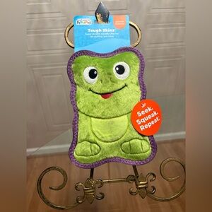 Brand New Outward Hound Tough Skinz 🐸frog 8”  Dog Toy Squeak .